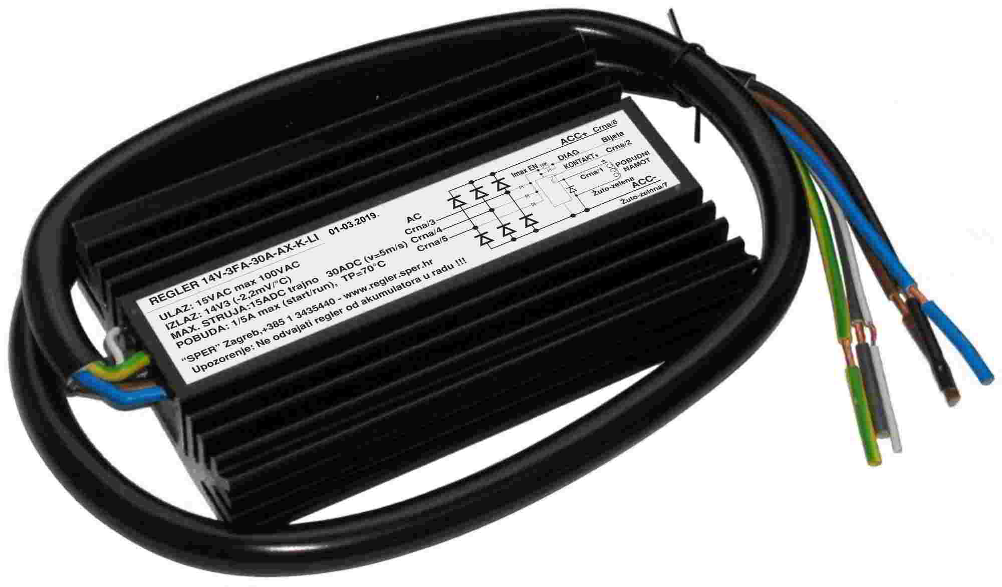 Three-phase regulator for alternator