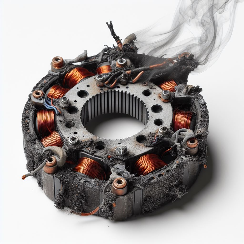 Melted stator illustration